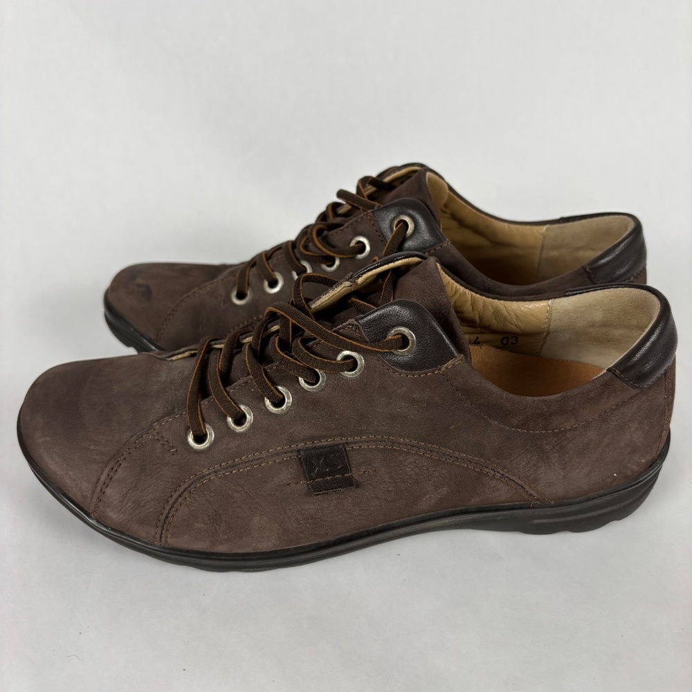 Hartjes XS, Casual Brown Nubuck Leather, Aetrex Sole Shoes Size 6 - Picture 5 of 8